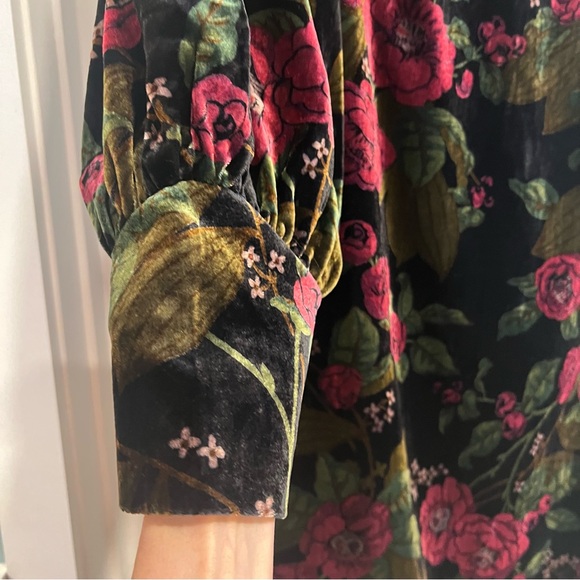 Ann Taylor Petite Velvet Floral Print Long Sleeved Mini Dress. Size 6P. NWT. - Picture 9 of 14